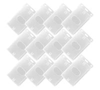 COHEALI Funda Protectora Transparente para Tarjetas de Identificación Tarjetero Vertical Deslizante de Plástico Rígido Tamaño Estándar 15 Unidades para Oficina Empresa y Eventos