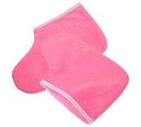 COHEALI Fundas para Spa de Pies de Poliéster, Cubiertas Térmicas para Pedicura 1 Par, Botines de Parafina Gruesos Rosa Borde Blanco, Mascarilla para Pies Hidratante y Suavizante para Uso