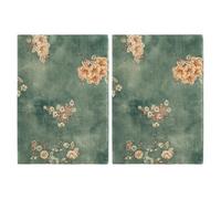 COHEALI Fundas Protectoras para Libros A5 de Tela Estampado Floral, Ajustables y Resistentes, Juego de 2 Piezas para Cuadernos y Diarios, Material Cómodo para Protección y Uso Diario