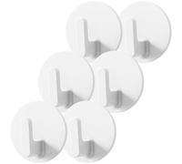 COHEALI Ganchos Adhesivos para Pared Blancos Capacidad 0.75kg 6 Pcs, Gancho Autoadhesivo Abs Resistente para Colgar Llaves y Organizar en Dormitorio o Lavandería