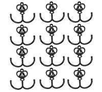 COHEALI Ganchos de Pared Vintage Diseño Elegante y Funcional de Metal Negro 12 Juegos Doble Gancho para Colgar Toallas y Abrigos en Mudrooms y Entradas
