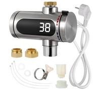 COHEALI Grifo de Agua Caliente Instantánea con Termo Eléctrico Instantáneo de Acero Inoxidable, Función Rotativa y Resistencia Integrada para Cocina y Taller