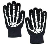 COHEALI Guantes de Montar Diseño de Esqueleto Que Brillan Oscuridad, Hechos de Fibras Acrílicas Cálidas para Deportes al Aire Libre y Escalada
