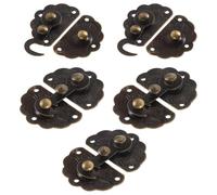 COHEALI Hebilla de Cerrojo Pequeña de Metal para Caja Joyero, 5 Piezas Pestillo de Cierre en Hierro y Borde de Madera Diseño Floral Vintage, Cierre Seguro para Accesorios y Regalos