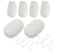 COHEALI Hilo de Algodón de Leche para Crochet y Tejer, 5 Hebras, Diámetro 2.5 Mm, Color 01 Marfil, 6 Piezas para Amigurumi, Bufandas, Suéteres y Manualidades