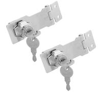 COHEALI Juego de 2 Cerraduras de Pestillo de Acero Inoxidable de 3 Pulgadas con Llave, Cerradura Plegable Antirrobo para Puertas, Armarios y Cajas de Herramientas, Pestillo