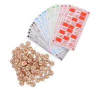 COHEALI Juego de Bingo Ruso de Mesa Tarjetas Numéricas y Accesorios de Madera y Papel para Mejorar el Pensamiento Crítico y Funciones Mentales