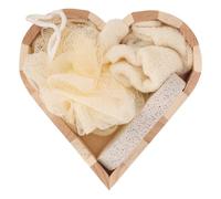 COHEALI Juego de Exfoliación para Baño Cepillo en Forma de Corazón, Herramienta para Frotar y Masajear la Piel, Set Compacto para Uso Doméstico y Viajes, Color Rosa, 1 Unidad, Bola de