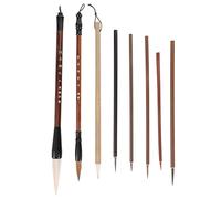 COHEALI Juego De Pinceles De Caligrafía China Plumas De Pincel Para Caligrafía 8 Piezas Madera Duradera Para Estudiantes Profesionales Para Pintura Dibujo y Escritura Artística