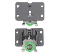 COHEALI Kit de 2 Rodillos para Armario Ruedas de Leva Metálicas y Amortiguador de Resorte 24 MM, Montaje Rápido para Puertas Correderas de Armarios de Dormitorio