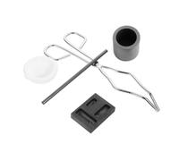 COHEALI Kit de Fundición para Joyería 5 Piezas Molde de Lingotes de Grafito de 3 Orificios, Crisol Cerámico y Abrazadera para Crisoles Circulares, Herramientas para Fusión y Colada