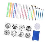 COHEALI Kit de Herramientas para Mandalas de Acrílico y Plástico, 1 Juego de 32 Piezas, Fácil de Limpiar, para Arte de Mandalas y Pintura DIY en Lienzo Tensado y Superficie Lisa