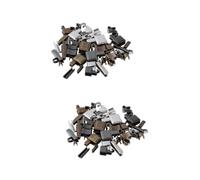 COHEALI Kit De Reparación De Cremalleras De 48 Juegos Deslizadores De Cremallera De Metal Pasador De Inserción De Retención Tope De Cremallera Tamaño 3/5/8/10