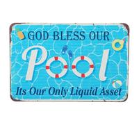 COHEALI Letrero Metálico de Piscina Reglas, Decoración de Verano al Aire Libre, Señal de Seguridad para Piscina, Cartel Decorativo Resistente para Pared Exterior, Aviso para Área