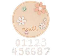 COHEALI Letreros Mensuales de Madera para Ñiño, Cartel de Anuncio de Nacimiento, Decoración de Habitación Infantil, Set de Tarjetas Mensuales 17x17 Cm para Fotografía de Recién Nacido,