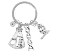 COHEALI - Llavero, química molecular, accesorio científico duradero de acero inoxidable, ideal para regalo de profesor y estudiante, decoración graduación y llaves compactas, 2.4 x 1.1 pulgadas