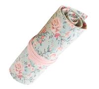 COHEALI Lona Estuche Portátil y Cierre con 48 Ranuras para Lápices | Organizador Floral Elegante, Guarda Bolígrafos Finos, Rotuladores y Pinceles, Rosa para Bolso