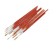 COHEALI Mango Largo de Madera y Tubo de Cobre, Superficie Suave y Portátil Juego de 11 Pinceles de Dibujo Lineal para Pintura Acrílica y Acuarela Profesional