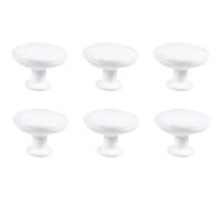 COHEALI Manijas Redondas de Aleación para Puertas de Gabinete, Tiradores Orificio Blancos, 6 Unidades, Accesorios para Muebles, Ideales para Cajones y Armarios Hogar