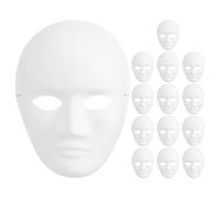 COHEALI Máscaras de Papel Maché DIY para Pintar 14 Piezas, Máscara Facial en Color Claro para Manualidades Creativas de Carnaval, Cosplay y Teatro, Ligera, Tamaño Estándar para
