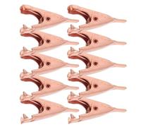 COHEALI Mini pinzas de cocodrilo de cobre puro, 10 clips de resorte de boca plana para pruebas eléctricas, cableado temporal y soldadura, compactas, resistentes a la corrosión