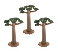COHEALI Modelo de Árbol Baobab Miniatura para Decoración DIY, 3 Piezas de PVC Delicadas y Realistas para Maquetas y Paisajes en Color Café