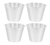 COHEALI Molde para Pudín Antiadherente de Silicona Ecológica, Tamaño Mediano, Color Transparente, Set de 4 Piezas para Repostería Casera y Horneado de Tartaletas, Muffins y Postres