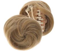 COHEALI Moños de Cabello Postizo 2 Piezas, Extensiones de Moño de Pelo de Seda Alta Temperatura, Recogido Femenino Natural para Boda, Oficina y Uso Diario, Accesorio Cabello Mujer