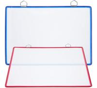 COHEALI Organizador de Archivos Colgante de Pared 2 Piezas, Bolsas Transparentes Horizontales para Documentos, Carpetas de Oficina en Colores Azul y Rojo, Material Resistente y Portátil