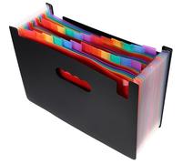 COHEALI Organizador de Archivos Doméstico con Compartimentos Carpeta Acordeón Expandible Resistente Clasificadora de Documentos Portátil para Oficina y Hogar Colores Arcoíris