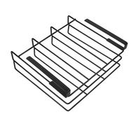 COHEALI Organizador de Tablas de Cortar Negro de Acero Inoxidable, Estante Doble Capa para Cocina, Soporte Grande Que Ahorra Espacio y Almacenamiento Debajo del Gabinete