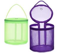 COHEALI Organizador de Tejido Portátil 2 Piezas Orificio y Cremallera, Bolsa de Malla para Ovillos de Lana, Adecuado para Labores de Crochet y Punto