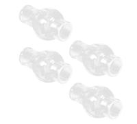 COHEALI Pantalla de Lámpara de Aceite de Vidrio Vintage Cilíndrica, 4 Piezas, Cubierta de Repuesto Transparente para Quinqué de Queroseno, Accesorio Resistente al Viento para Iluminación