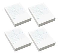 COHEALI Papel para Dibujo Matemático Hojas de Coordenadas Papel Cuadriculado 4 Libros 100 Hojas por Libro Blanco Doble Uso Ejes Xy Cara en Blanco para Ejercicios de Matemáticas en Centros