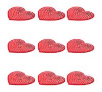 COHEALI Parche Autoadhesivo Lentejuelas Forma de Corazón Rojo, 10 Unidades, Bordado Duradero para Ropa, Mochilas y Bolsos, Decoración DIY de Tela Fácil de Aplicar, Accesorios Creativos