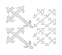 COHEALI Parches Bordados en Cruz Plateados para Coser o Planchar, 12 Unidades, Tamaño 10,5x8,9 Cm, Apliques Decorativos para Ropa, Mochilas y Sombreros, Adecuado para Trajes de Baile