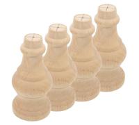 COHEALI Patas de Madera Maciza para Muebles 6x12 Cm, Juego de 4 Patas Redondas para Sofá y Armario, Elevadores Resistentes para Repuesto de Muebles y Manualidades, Decoración Hogar