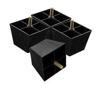COHEALI Patas De Repuesto para Sofá Metálicas y Plásticas Ajustables, 75x75x60 Mm, Resistentes y Compatibles para Muebles, Sillones y Armarios, Juego De 4 Piezas para Mantenimiento y Elevación
