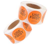 COHEALI Pegatinas Adhesivas para Inventario Usa Primero para Restaurante y Cocina, 2 Rollos de 500 Etiquetas Redondas 38x38 Mm Color Cobre Naranja, Etiquetas de Comida y Almacenamiento