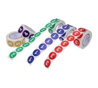 COHEALI Pegatinas Autoadhesivas Redondas Números del 1 al 5 Etiquetas Numeradas Pequeñas Extraíbles 5 Rollos para Organización Oficina Escuela y Hogar Adhesión Fuerte y Duradera