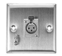 COHEALI Placa de Panel de Conector Hembra XLR de 3 Contactos para Montaje en Panel, Gancho Metálico Resistente, Conector de Micrófono para Audio y Altavoces de Ktv en Casa, Adaptador