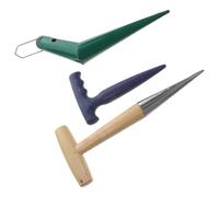 COHEALI Plantador Manual de Bulbos para Jardín Juego de 3 Herramientas de Jardinería Mango de Madera Perforadora de Tierra de ABS Acero Inoxidable y Acero Manganeso Adecuado para