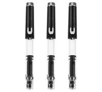 COHEALI Pluma Estilográfica Recargable de Pistón con Punta Flexible para Caligrafía y Pintura, Pincel de Tinta Japonés 3 Piezas Color Negro, Adecuado para Dibujo Artístico y