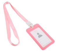 COHEALI Porta Credencial Rosa con Funda Transparente para Tarjeta de Identificación, Titular de Tarjetas de Estudiante y Trabajo, Diseño Sencillo y Práctico para Oficina, Escuela y Uso