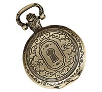 COHEALI Reloj de Bolsillo de Cuarzo Vintage Grande Tapa Dorado Metálico