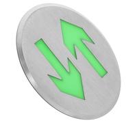 COHEALI Señal de Salida de Emergencia de Acero Inoxidable Letrero de Flecha Metálica Resistente al Agua que Brilla la Oscuridad Placa de Piso Luminosa para Evacuación Nocturna