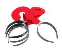 COHEALI Set de 4 diademas con símbolos de ubicación y signos de exclamación para mujeres, color rojo, material duradero, ajustables, perfectas para fiestas temáticas y carnaval