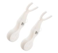 COHEALI Soporte para Palitos de Hilo Dental Reutilizable, Mango Portátil Ergonómico Blanco, 2 Unidades, Herramienta Interdental para Limpieza Bucal en Viaje y Cuidado Diario