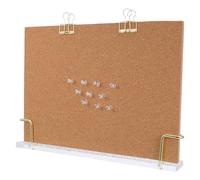 COHEALI Tablero de Corcho para Oficina y Hogar, Expositor de Notas de Escritorio con Soporte Acrílico Transparente, 1 Tablero Pequeño con Base, 10 Chinchetas y 2 Clips para Mensajes