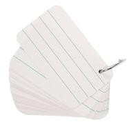 COHEALI Tarjetas de Papel en Blanco para Estudiar y Hacer Manualidades, Juego de 50 Tarjetas de Vocabulario Líneas y 1 Anilla para Organizar, Tamaño Mediano, Papel Liso Adecuado